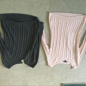 American Eagle gray and light pink sweater (S)
